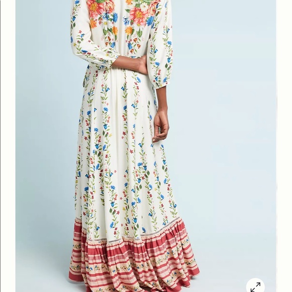 Farm Rio Springtime Wrap Dress Anthropologie, size XS - Picture 3 of 8